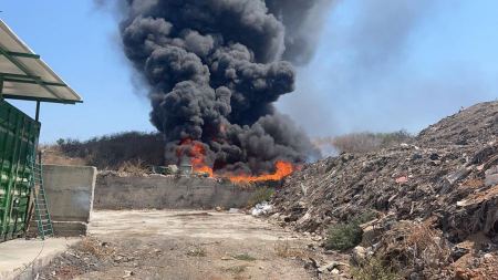 حريق كبير في منطقة مفتوحة بمدينة باقة الغربية